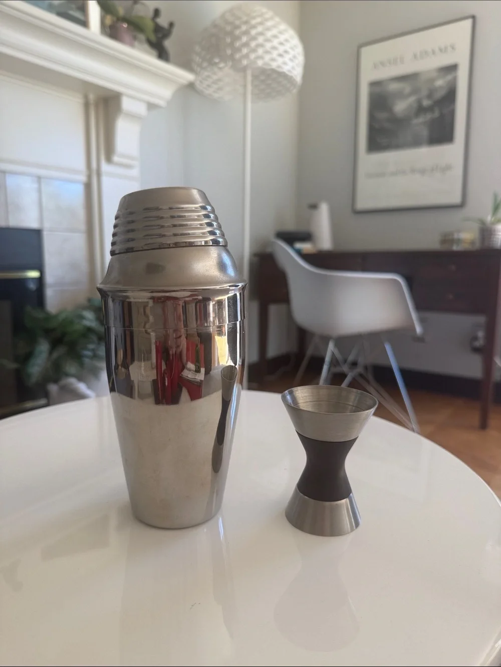 Stainless Steel Cocktail Shaker and Jigger Set - Silver